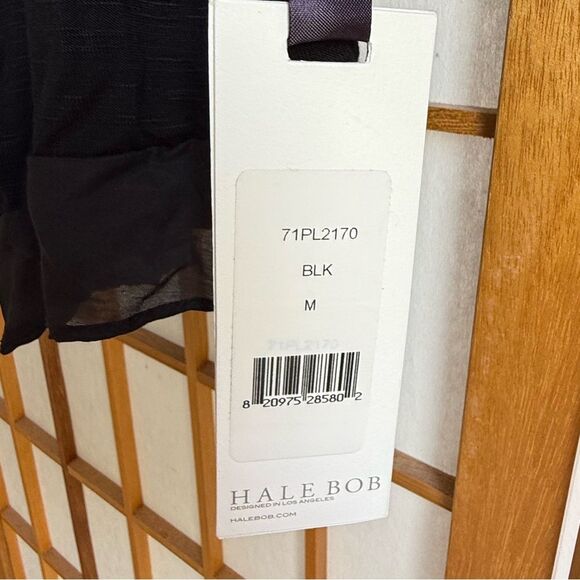 NWT Hale Bob Tinsley Cold Shoulder Lace Tie Shoulder Top in Black | Medium - Picture 4 of 4